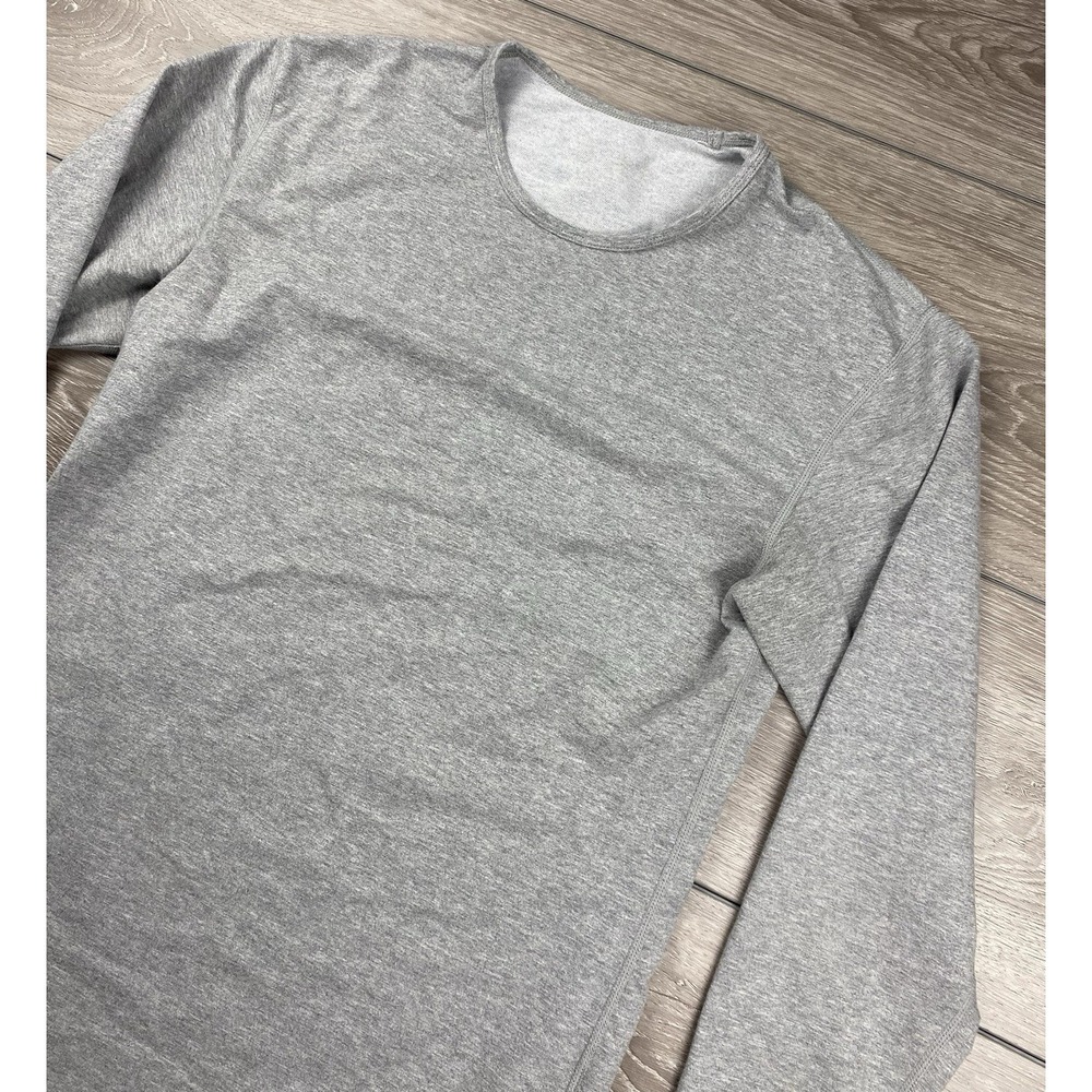 BYLT Men's Drop Cut Long Sleeve Shirt Grey Size Medium *read